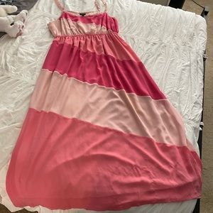 Multicolored pink maxi dress